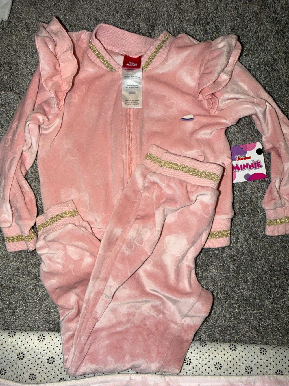 Disney Girls Pink Minnie Mouse Track Set Size 4T NWT